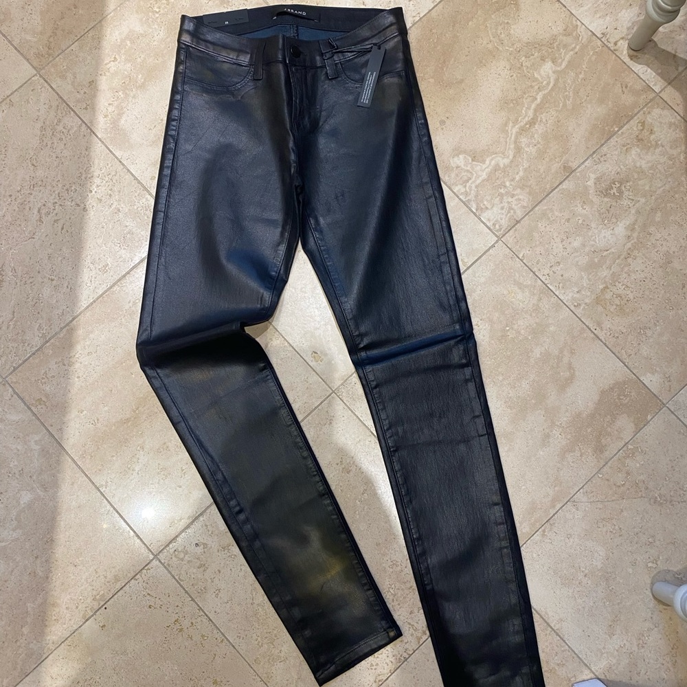 J Brand BRAND NEW Black Coated Super Skinny Jeans Size 25